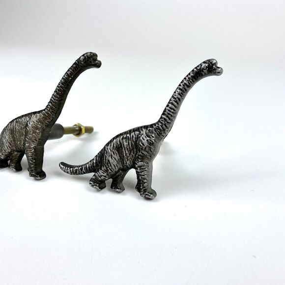 Brontosaurus Dinosaur Metal Drawer Pulls Handle Dresser Cabinet Knobs Gift Child - Picture 3 of 8